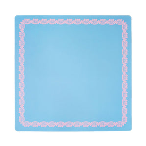 Blue & Pink Flower Border Mahjong Mat