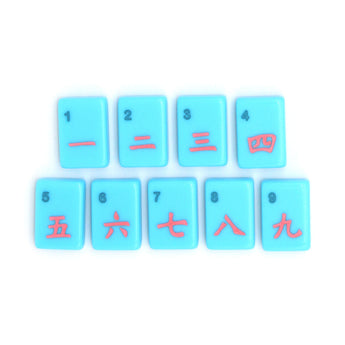 Bright blue Mahjong tiles from island collection featuring craks. Tile size: 1" x 1 7/16" x 7/16".