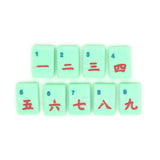 Green Craks Mahjong tiles from island collection. Tile size: 1" x 1 7/16" x 7/16".