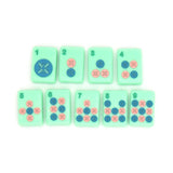 Green Dots Mahjong tiles from island collection. Tile size: 1" x 1 7/16" x 7/16".