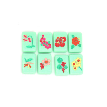 Flowers Mahjong tiles from island collection. Tile size: 1" x 1 7/16" x 7/16".