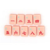 Pink Craks Mahjong tiles from island collection. Tile size: 1" x 1 7/16" x 7/16".
