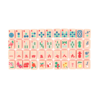 Pink Mahjong tiles from island collection. Tile size: 1" x 1 7/16" x 7/16".