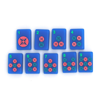 Royal blue Mahjong tiles from island collection featuring dots