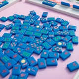 Royal blue Mahjong tiles from island collection. Tile size: 1" x 1 7/16" x 7/16".