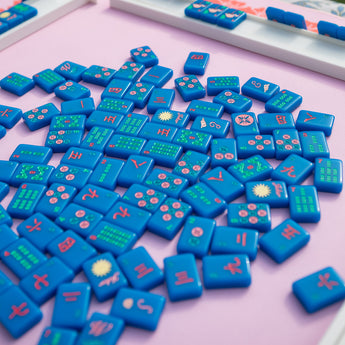 Royal blue Mahjong tiles from island collection. Tile size: 1" x 1 7/16" x 7/16".