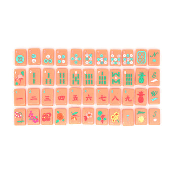 Salmon Mahjong tiles from island collection. Tile size: 1" x 1 7/16" x 7/16".