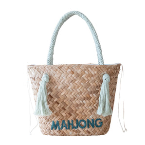 Large Woven MAHJONG Seagrass Tote