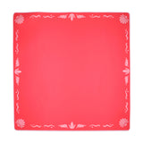 Hot pink Mahjong mat with light pink seashell and ocean-inspired border