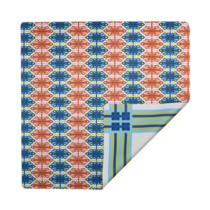 Mod Bird Bam & Plaid Double-Sided Mahjong Mat