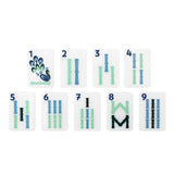Acrylic Mahjong set with bams tiles. A collectible favorite from the House Collection. Tile size: 1" x 1 7/16" x 7/16".