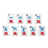 Acrylic Mahjong set with craks tiles. A collectible favorite from the House Collection. Tile size: 1" x 1 7/16" x 7/16".