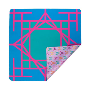 Teal Garden Double-Sided Mahjong Mat