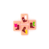 Pink Texas-themed Mahjong tiles featuring custom winds