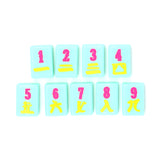 Turquoise Texas-themed Mahjong tiles featuring craks