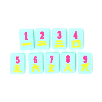 Turquoise Texas-themed Mahjong tiles featuring craks