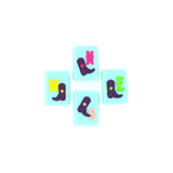 Turquoise Texas-themed Mahjong tiles featuring winds