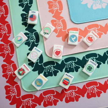 Colorful Celebration Joker Mahjong tiles with festive sayings for holidays and special occasions