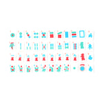 Classic white Mahjong tile set featuring colorful symbols in red, blue, and green arranged in suits and specialty tiles, displayed on a white background.