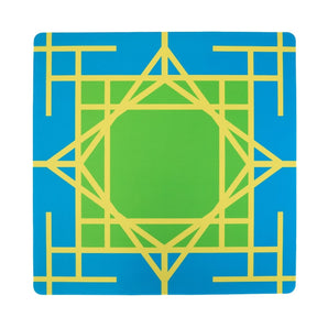 Electric Blue Garden Double-Sided Travel Mahjong Mat