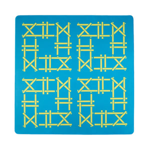 Electric Blue Trellis Double-Sided Travel Mahjong Mat