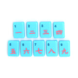 Bright blue Mahjong tiles from island collection featuring craks. Tile size: 1" x 1 7/16" x 7/16". 