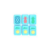 Bright blue Mahjong tiles from island collection featuring dragons and jokers. Tile size: 1" x 1 7/16" x 7/16". 