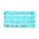 Bright blue Mahjong tiles from island collection. Tile size: 1" x 1 7/16" x 7/16". 