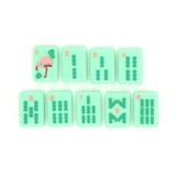 Green Bams Mahjong tiles from island collection. Tile size: 1" x 1 7/16" x 7/16". 