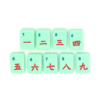 Green Craks Mahjong tiles from island collection. Tile size: 1" x 1 7/16" x 7/16". 