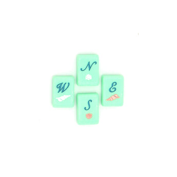 Green Winds Mahjong tiles from island collection. Tile size: 1" x 1 7/16" x 7/16". 