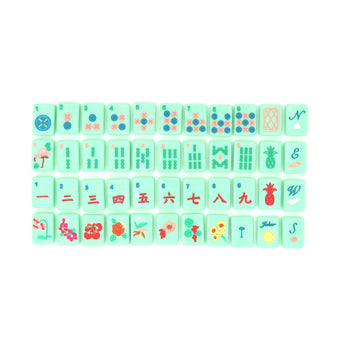 Green Mahjong tiles from island collection. Tile size: 1" x 1 7/16" x 7/16". 