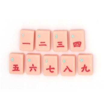 Pink Craks Mahjong tiles from island collection. Tile size: 1" x 1 7/16" x 7/16". 