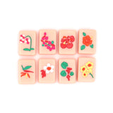 Pink Flowers Mahjong tiles from island collection. Tile size: 1" x 1 7/16" x 7/16". 