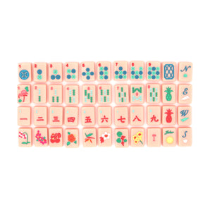 Pink Mahjong tiles from island collection. Tile size: 1" x 1 7/16" x 7/16". 