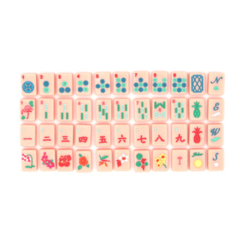 Pink Mahjong tiles from island collection. Tile size: 1" x 1 7/16" x 7/16". 