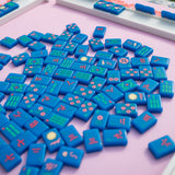 Royal blue Mahjong tiles from island collection. Tile size: 1" x 1 7/16" x 7/16". 