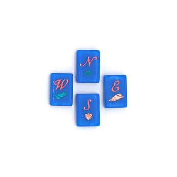 Royal blue Mahjong tiles from island collection featuring winds