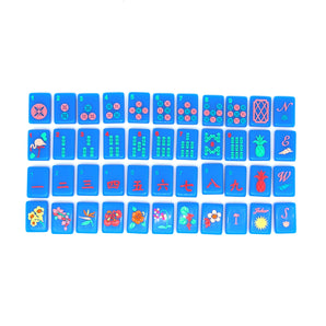 Royal blue Mahjong tiles from island collection. Tile size: 1" x 1 7/16" x 7/16". 