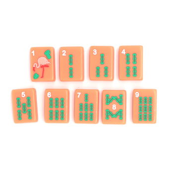 Salmon Mahjong tiles from island collection featuring bams