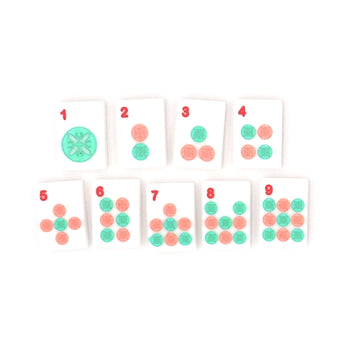 White Dots Mahjong tiles from island collection. Tile size: 1" x 1 7/16" x 7/16". 