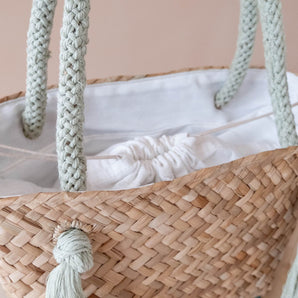 Large Woven MAHJONG Seagrass Tote
