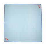 Light blue Mahjong mat with red stars in two corners and royal blue trim
