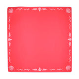 Hot pink Mahjong mat with light pink seashell and ocean-inspired border