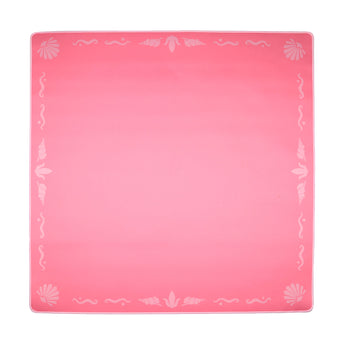 Pink Mahjong mat with light pink seashell and ocean-inspired border