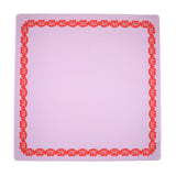 Purple and red Mahjong mat with a floral border design