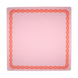 Pink and coral Mahjong mat with a floral border design