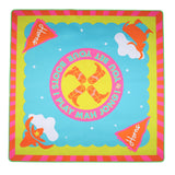 Texas Longhorns-themed Mahjong mat with bold cowboy boot graphics, bright blue and yellow colors, and “You Bet Your Boots I Play Mah Jong!” text