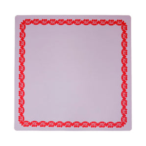 Purple & Red Flower Border Mahjong Mat