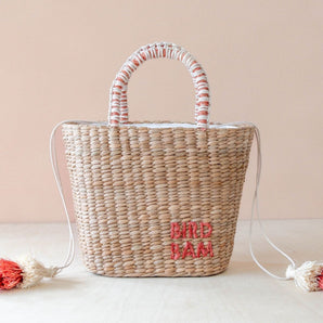 Small Woven BIRD BAM Seagrass Tote